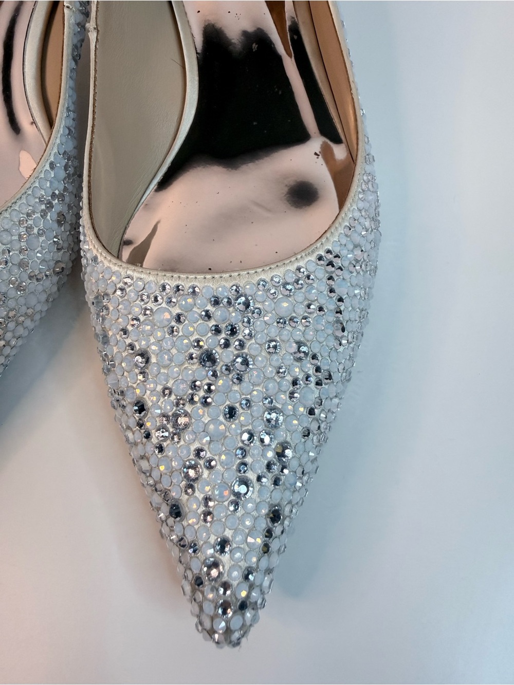 Badgley Mischka Madison MP6104, Ivory Satin, Size 9